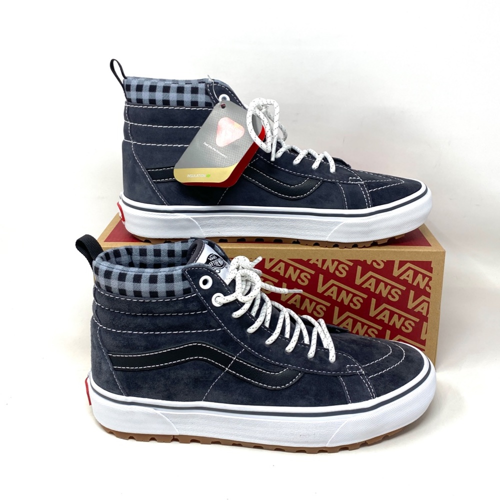 VANS SK8-Hi MTE-1 High Top Plaid Gray Suede Women's Size Sneakers VN0A5HZYGYW - Picture 3 of 10